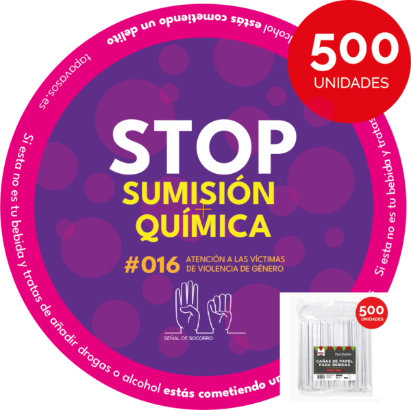 Pack de 500 tapavasos adhesivos contra la sumisión química