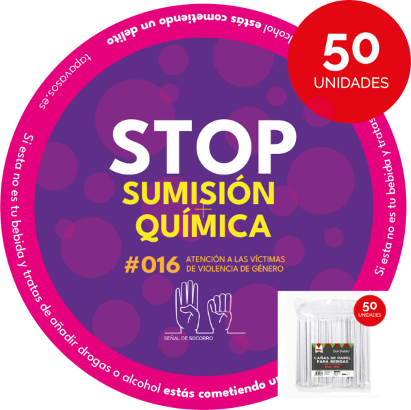 Pack de 50 tapavasos adhesivos contra la sumisión química
